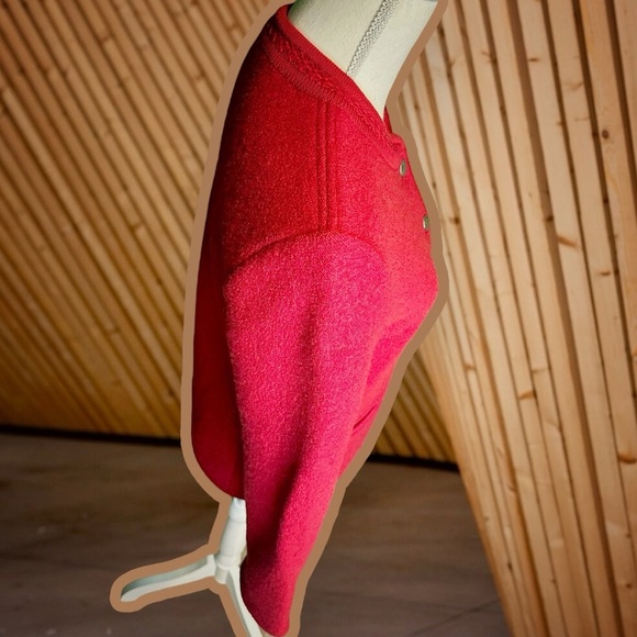 Geiger Made in Austria 100% Boiled Wool Braided Trim Lady Jacket in Cardinal Red - Picture 13 of 16